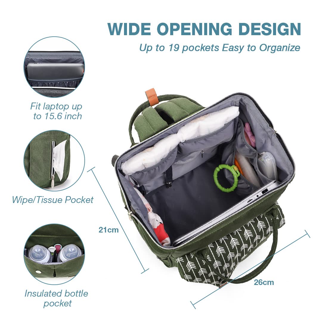 Lekebaby Baby Wickelrucksack Wickeltasche mit Wickelunterlage Multifunktional Grosse Kapazität Babyt