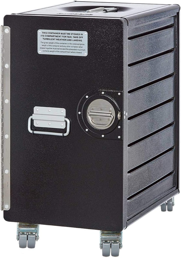 VanDeBord Bord Box XL mit Rollen Schwarz, grosser Rollcontainer, original Flugzeugmöbel aus der Luft