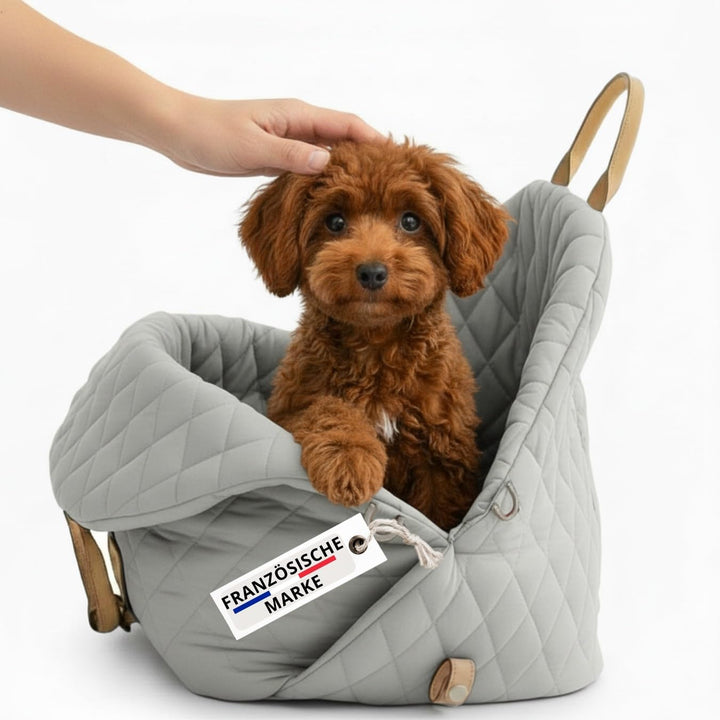 Hundetransporttasche fürs Auto, Auto-Hundesitz, Katzentransporttasche mit Schultergurt und Sicherhei