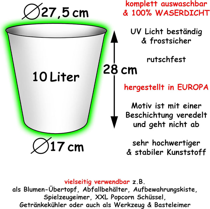 alles-meine.de GmbH universal Eimer/z.B. Blumentopf Maritim & Strand 10 Liter & extra Einsatz - wass