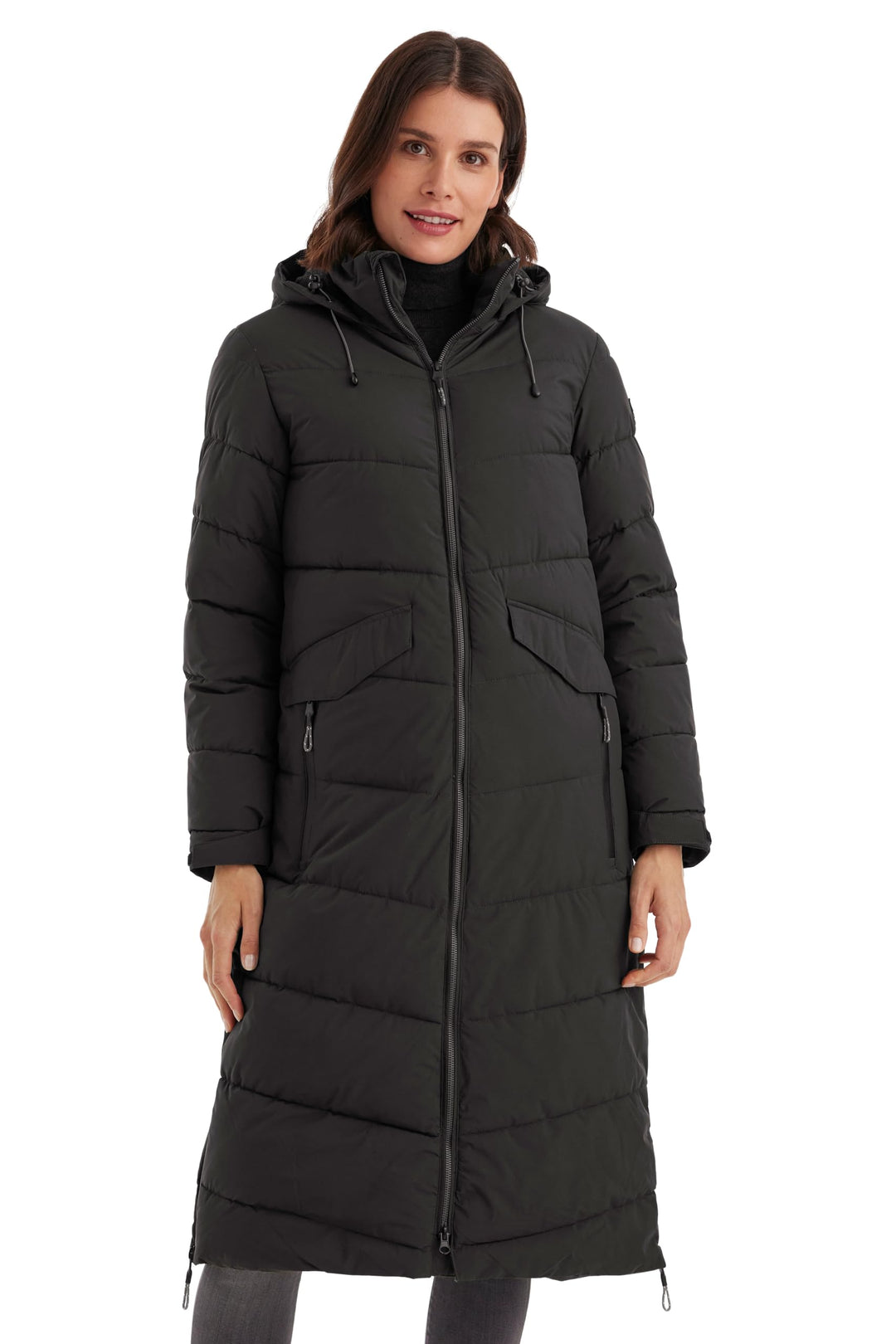 Killtec Damen Kow 62 Wmn Qltd Ct Wintermantel/Mantel in Daunenoptik mit Kapuze 38 Schwarz, 38 Schwar