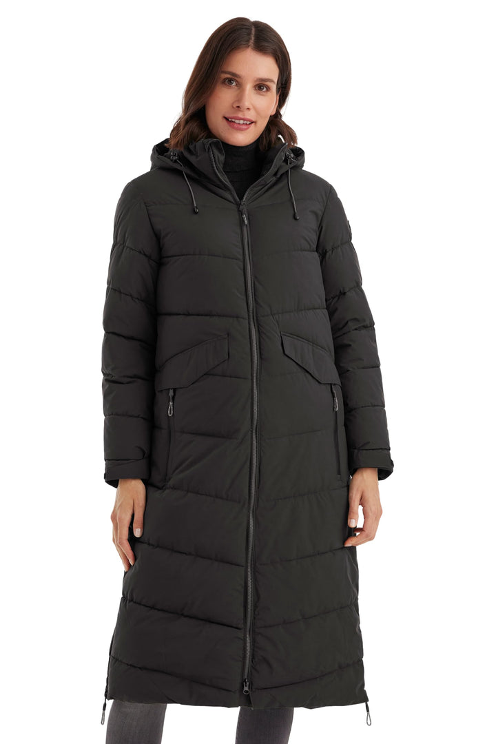 Killtec Damen Kow 62 Wmn Qltd Ct Wintermantel/Mantel in Daunenoptik mit Kapuze 38 Schwarz, 38 Schwar