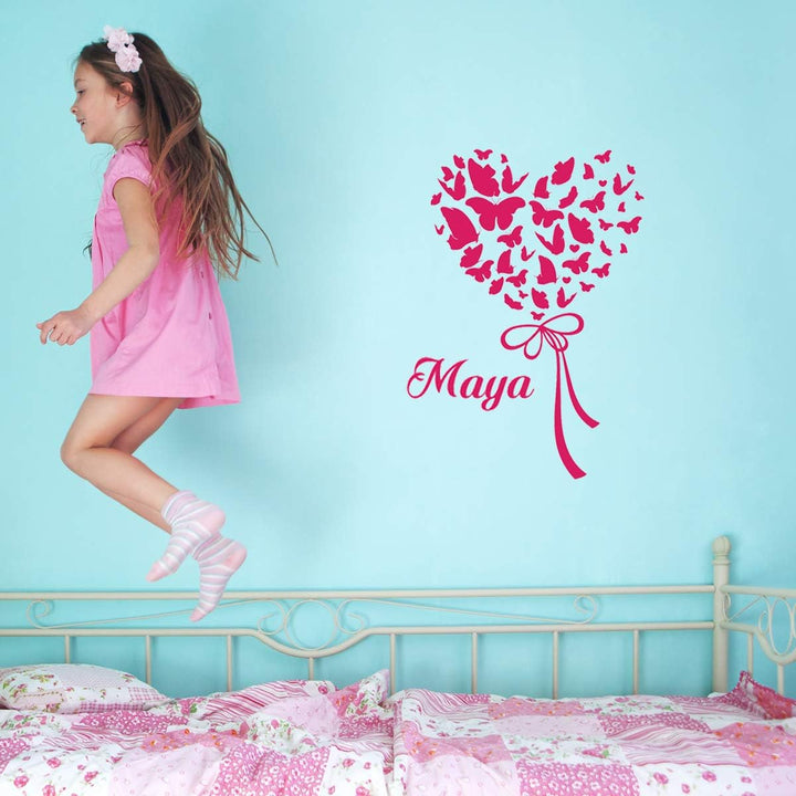 Personalisierte Namensaufkleber | Sticker Pappilon Ballon | Wanddekoration Kinderzimmer | 2 Bögen 40