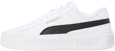 PUMA Damen Smash Platform V3 Sneaker 41 EU Puma White Puma Black Puma Gold, 41 EU Puma White Puma Bl