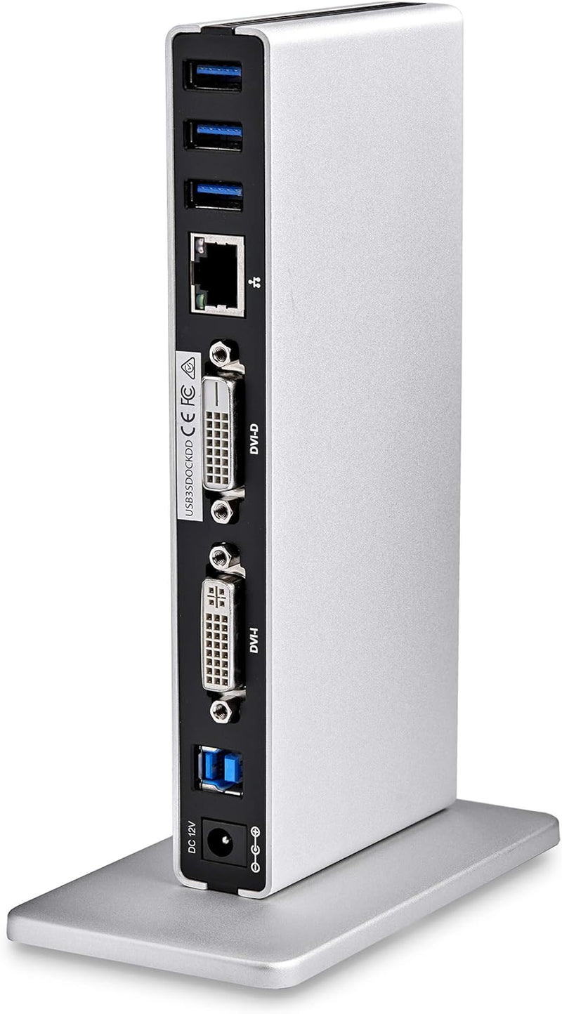 StarTech.com Dual Monitor Dockingstation mit USB 3.0 auf DVI-I & DVI-D und Adaptern für VGA & HDMI,