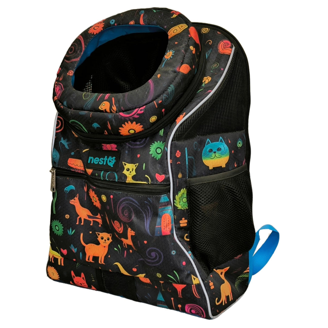 Rucksack für kleine Haustiere wie Hunde und Katzen bis 3 kg – Nackenschutz – Reisetasche, Welpen – G