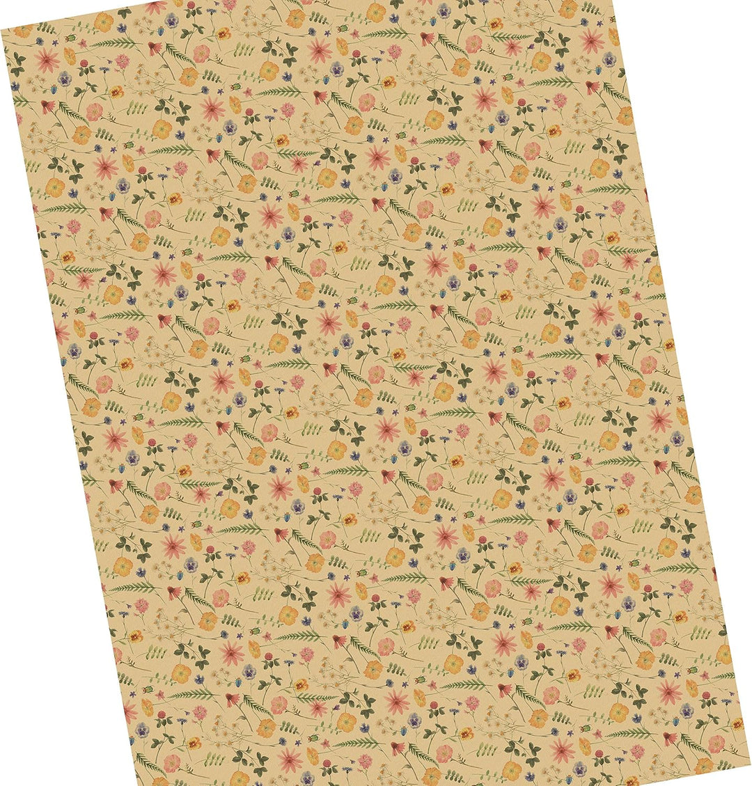 Flora Natur Geschenkpapier Geburtstag Blumen floral 25 Bogen 84 x 59 cm, Öko Recycling Papier nachha