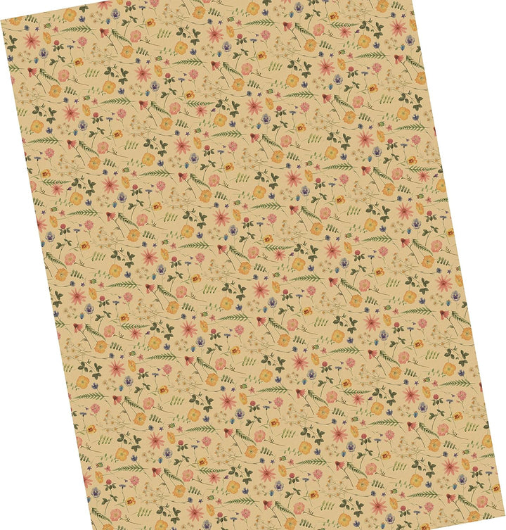 Flora Natur Geschenkpapier Geburtstag Blumen floral 25 Bogen 84 x 59 cm, Öko Recycling Papier nachha