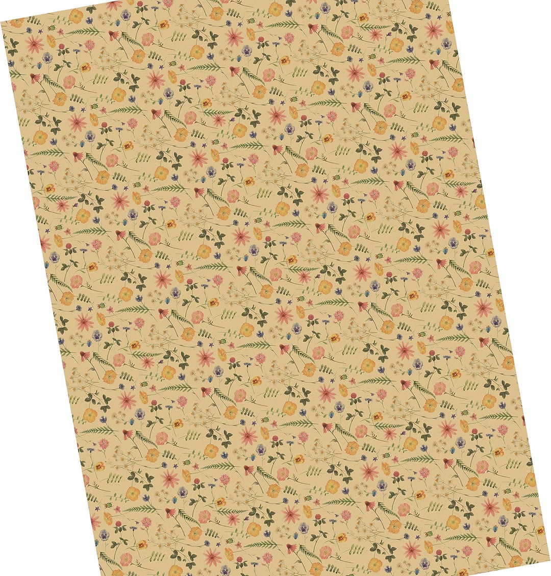 Flora Natur Geschenkpapier Geburtstag Blumen floral 25 Bogen 84 x 59 cm, Öko Recycling Papier nachha
