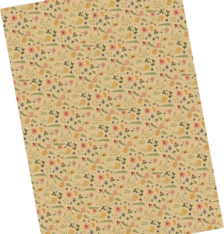 Flora Natur Geschenkpapier Geburtstag Blumen floral 25 Bogen 84 x 59 cm, Öko Recycling Papier nachha