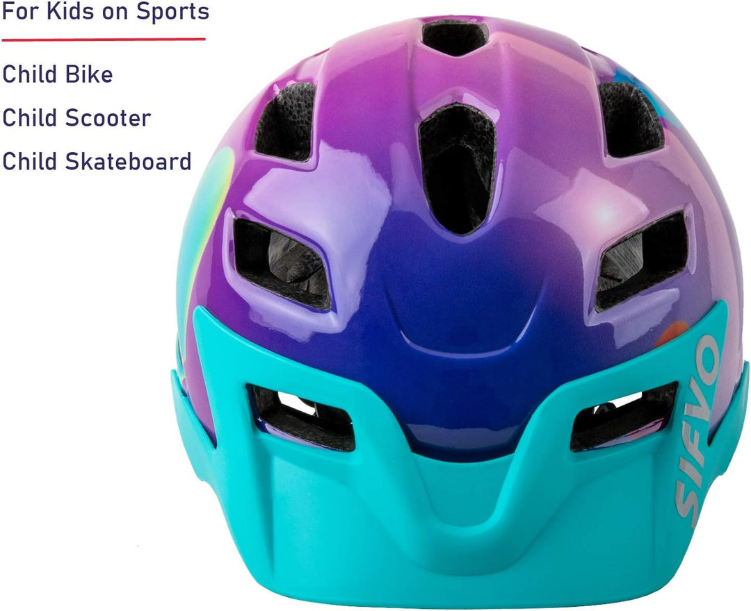 SIFVO Fahrradhelm Kinder Jungen und Mädchen 50-57cm, Kinder Fahrradhelm mit Abnehmbarem Visier Kinde