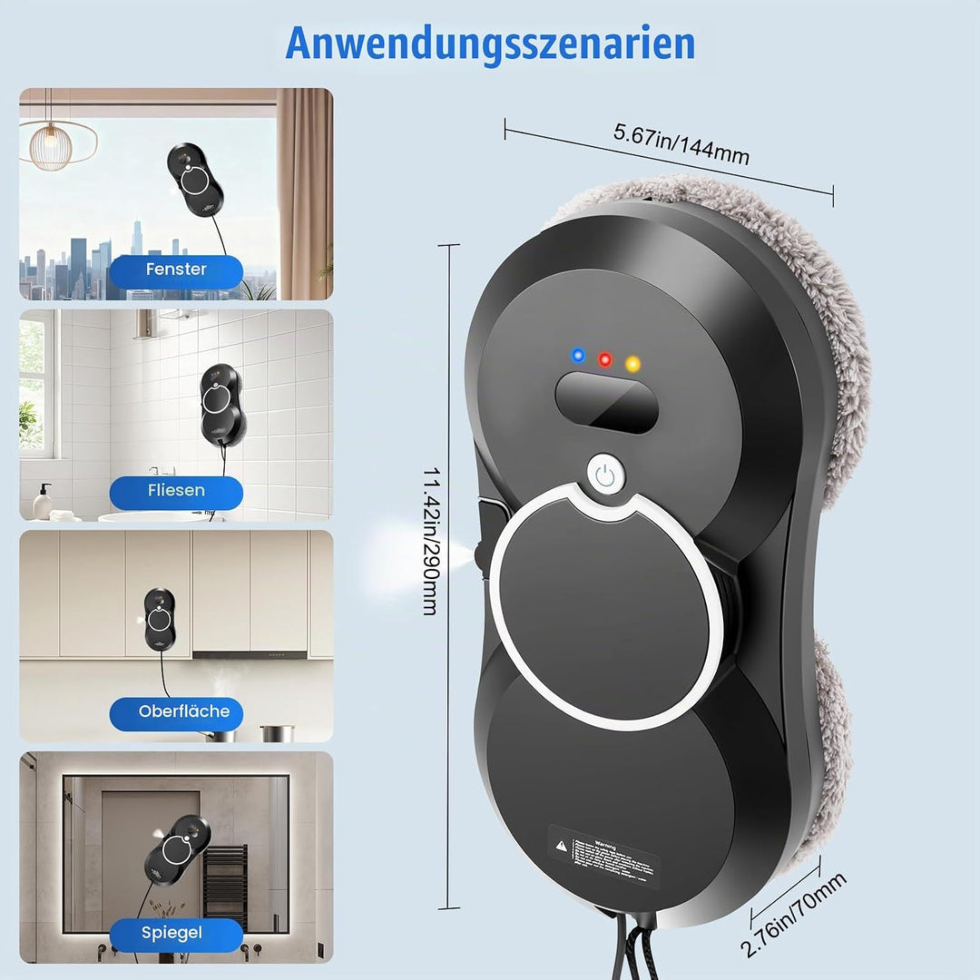 Fensterputzroboter Automatischer Fensterreinigungsroboter Fensterroboter Mit Wasserstrahl,Automatisc