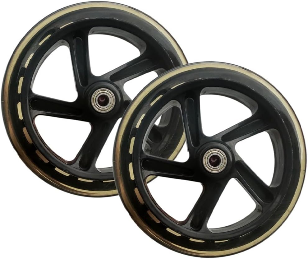 2er-Pack Scooter-Rad, 125mm - 200mm Scooter-Räder mit Lagern für Scooter, Rollschuhe, Trolleys, Loch