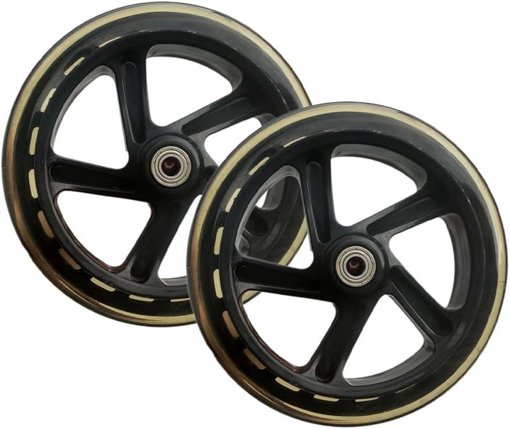 2er-Pack Scooter-Rad, 125mm - 200mm Scooter-Räder mit Lagern für Scooter, Rollschuhe, Trolleys, Loch