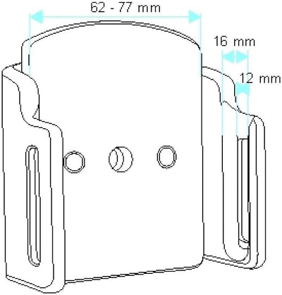 Brodit 511309 Universal passiv Kfz-Halterung (Breite: 62-77mm, Dicke: 12-16mm) schwarz