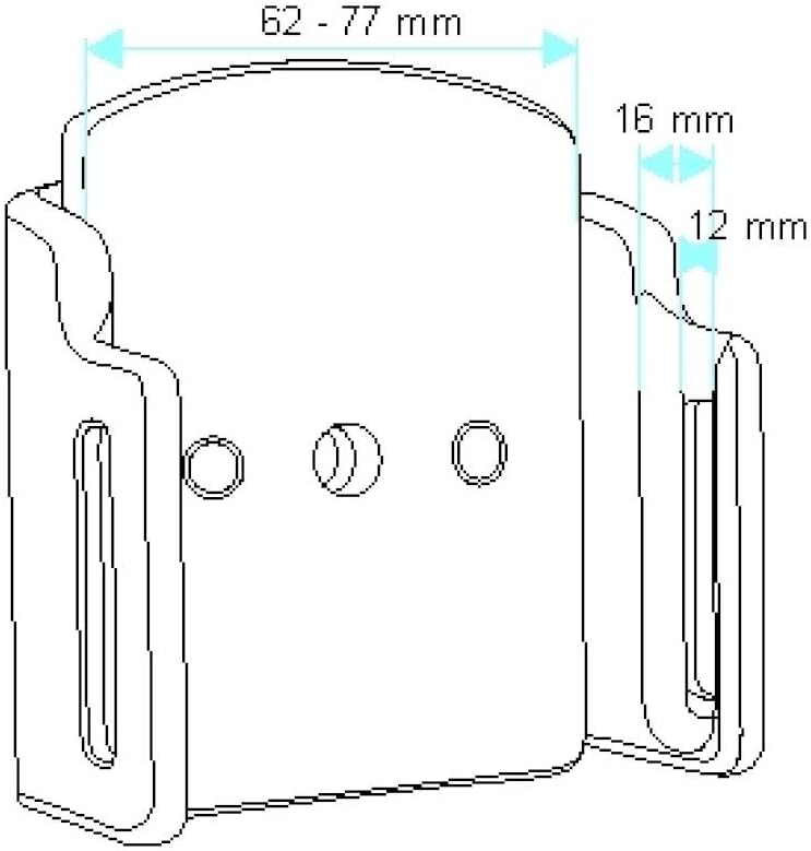 Brodit 511309 Universal passiv Kfz-Halterung (Breite: 62-77mm, Dicke: 12-16mm) schwarz