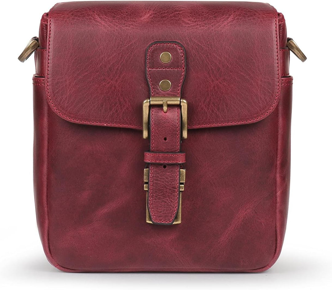 MegaGear MG1700 Torres Mini Kameratasche - Kuriertasche aus echtem Leder für Spiegellose, Sofortbild