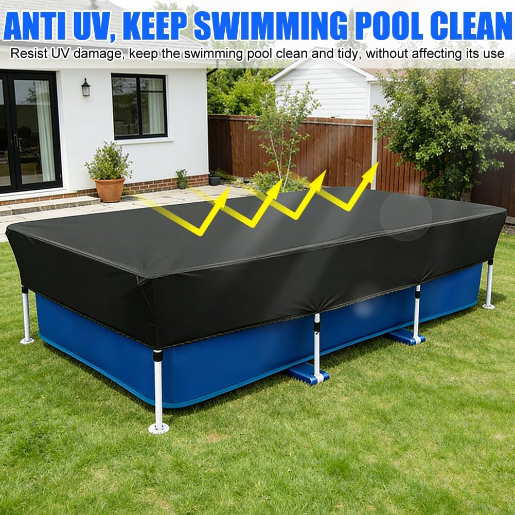 Poolabdeckung Rectangular 225 * 150 * 30cm,Sommer & Winter Poolplane,Schützt Staub, Laub, Wind und S