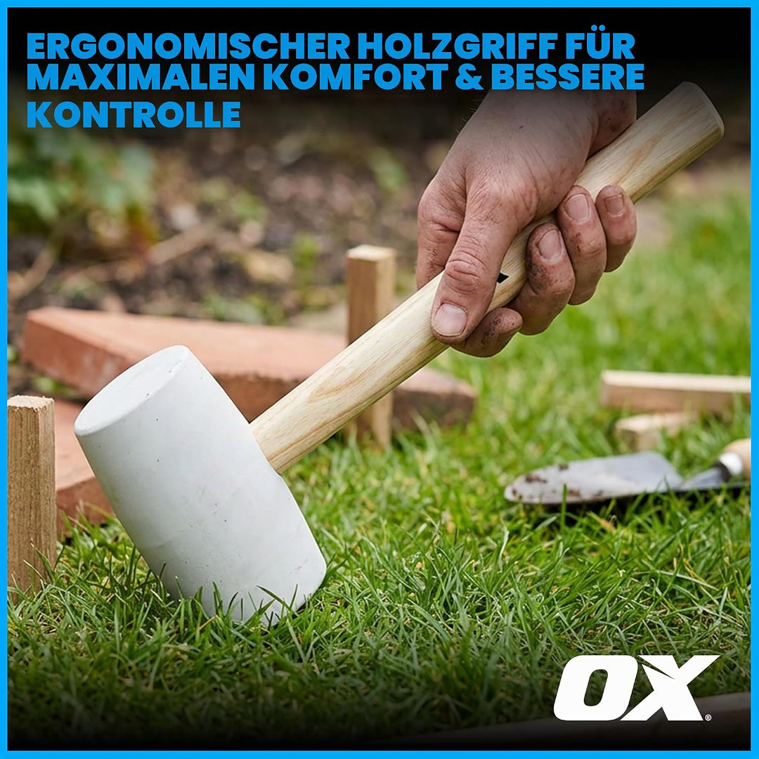 OX Pro White Rubber Mallet - 32 oz 32 oz White, 32 oz White