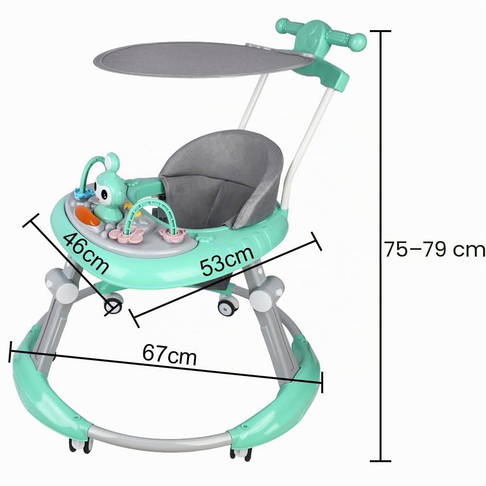 5-in-1 Lauflernhilfe für Babys, mit verstellbaren Höhen, Gehfrei Babywalker ab 6 Monate, bis zu 25 k