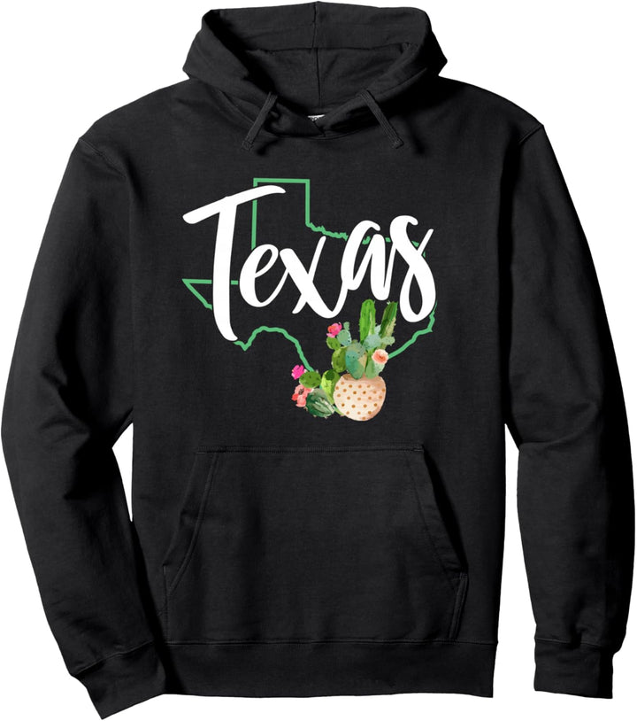 Texas State Map Pride Kaktus Vintage Texas Pullover Hoodie