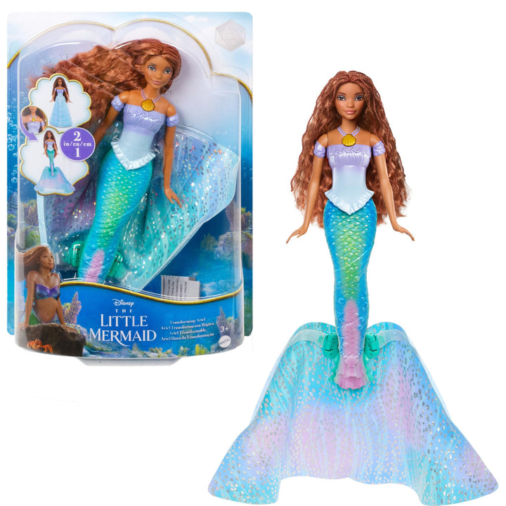 Mattel Disney Prinzessin Arielle Puppe, inspiriert vom Film The Little Mermaid, Verwandlung: Mensch-