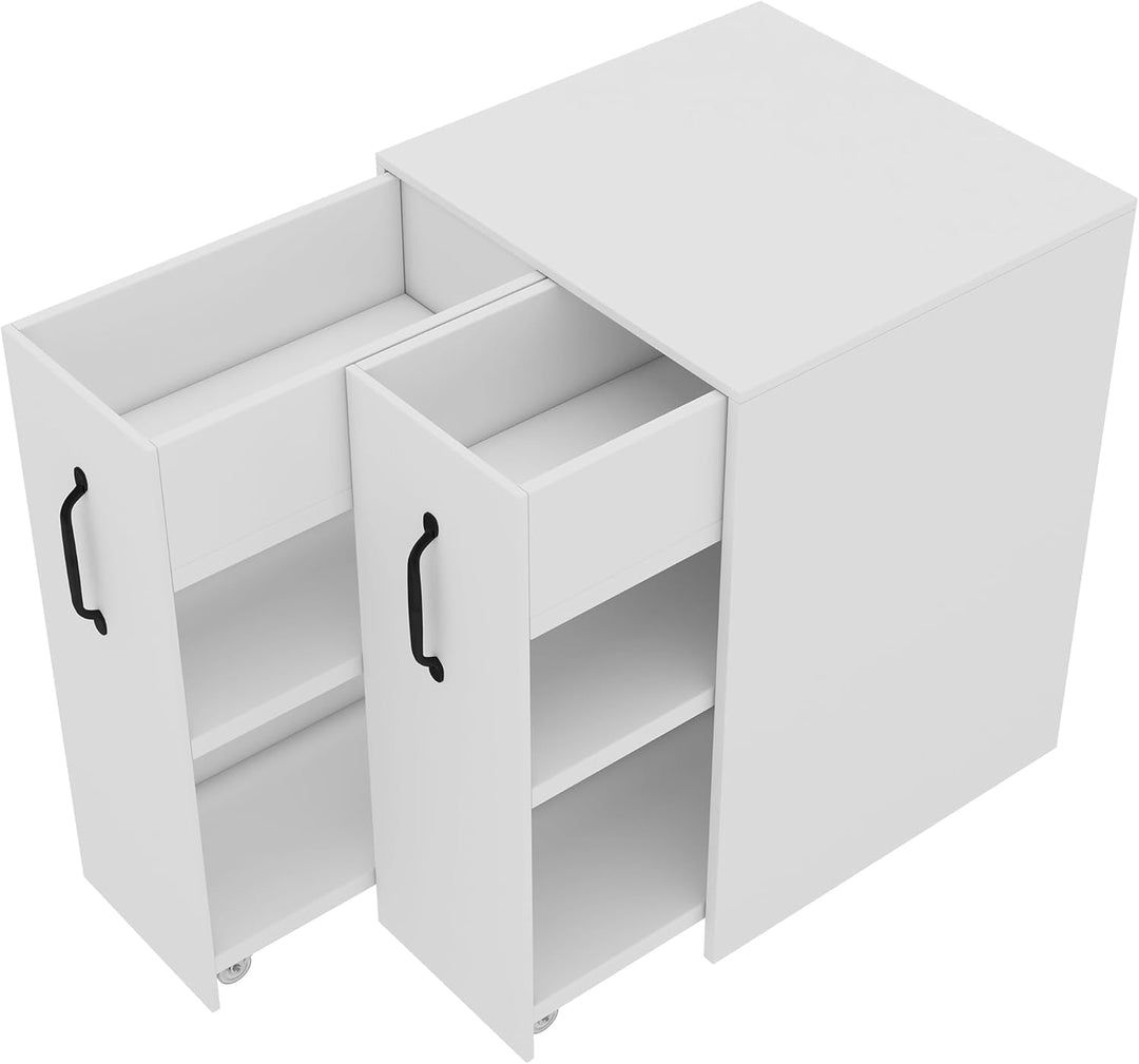 Aktenschrank auf Rollen 52x50x75 cm – Büro Rollcontainer mit Fächern & Schublade, aus Holz, flexibel