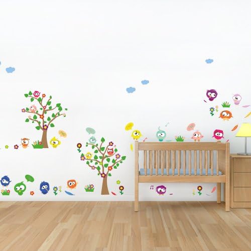 Wandkings Crazy Birds Wandsticker Megapack Set, 143 Aufkleber, Gesamtfläche 260 x 70 cm