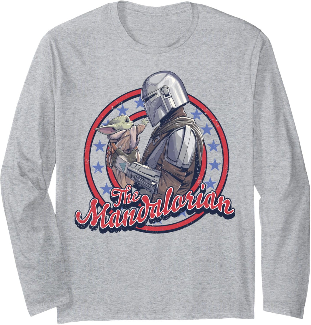 Star Wars: The Mandalorian Fourth Of July Mando & Grogu Langarmshirt