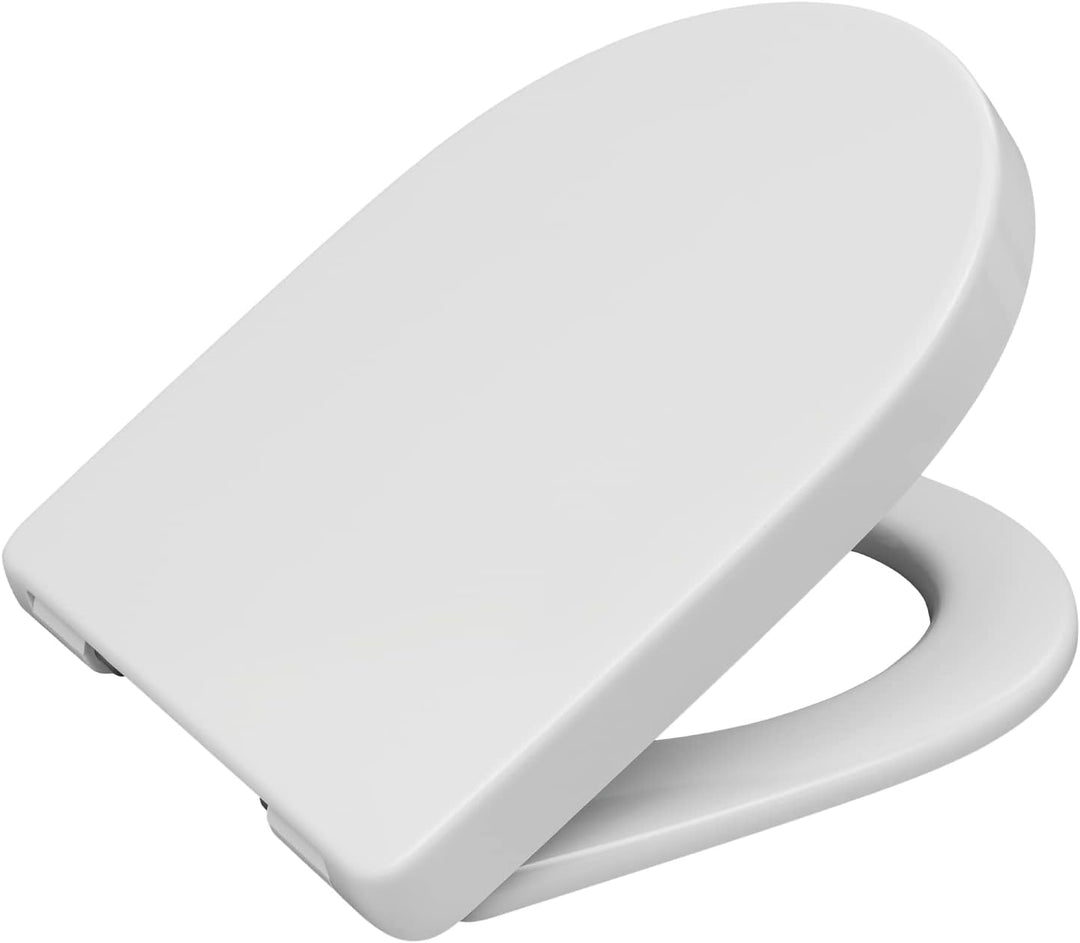 Calmwaters® Antibakterieller WC Sitz für Keramag iCon 204000 & 204060, D-Form mit rostbeständigen Ku