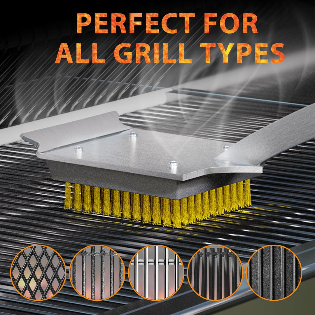 ENLOY Grillbürste und Schaber für Grill, 43,2 cm Grillbürste für Outdoor-Grill, verlängerter Rosenho