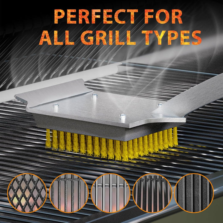 ENLOY Grillbürste und Schaber für Grill, 43,2 cm Grillbürste für Outdoor-Grill, verlängerter Rosenho