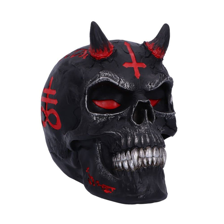 Nemesis Now James Ryman infernaler Totenkopf, Schwarz, 20 cm