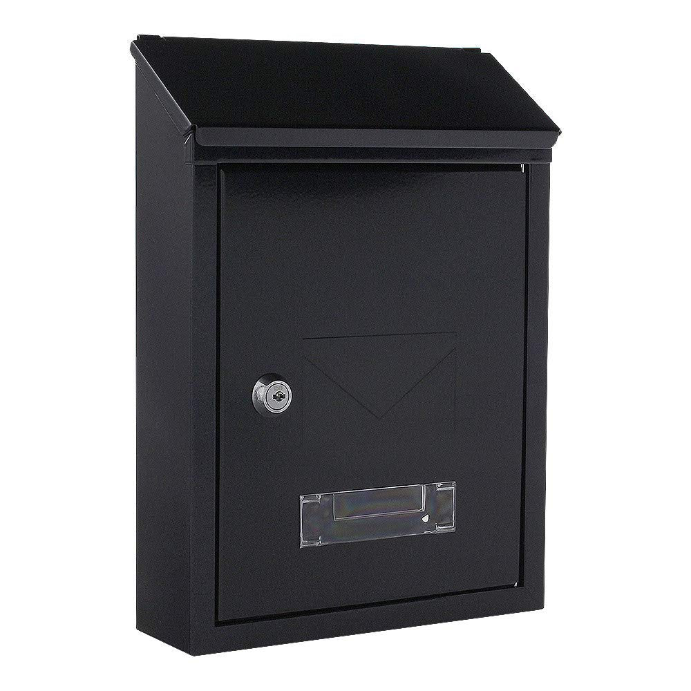 Profirst Mail PM 400 Briefkasten Schwarzgrau Stahl Zylinderschloss 2 Schlüssel Sichtfenster Namenssc
