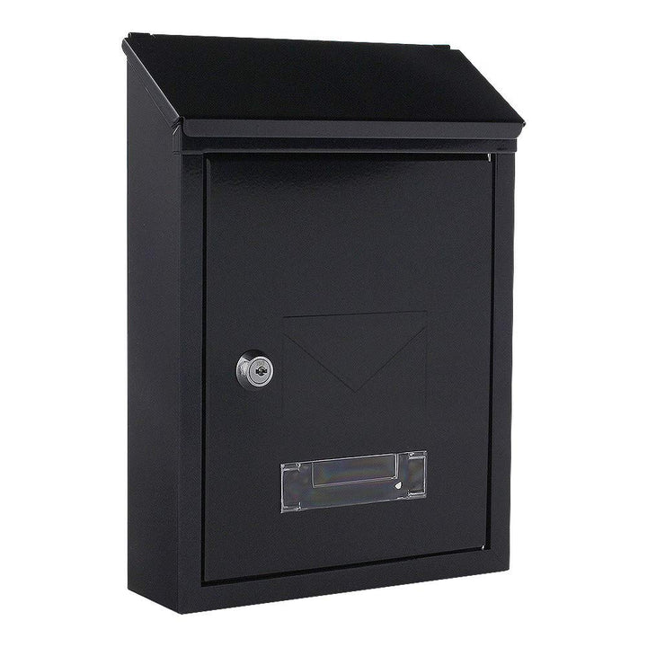 Profirst Mail PM 400 Briefkasten Schwarzgrau Stahl Zylinderschloss 2 Schlüssel Sichtfenster Namenssc