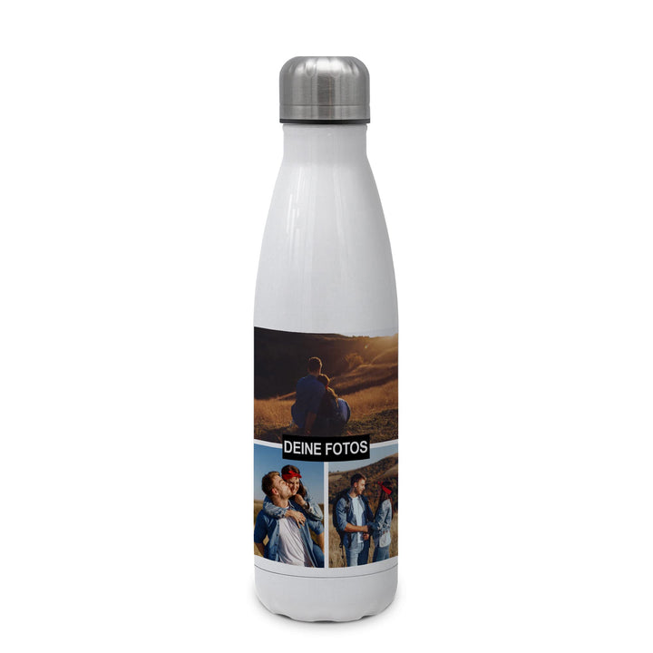 Personalisierte Trinkflasche 'Collage' - Thermo-Trinkflasche mit eigenem Foto selbst gestalten - The