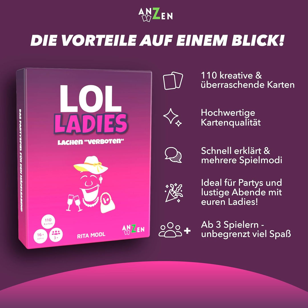 LOL LADIES – Lachen "verboten": Das witzige Partyspiel für Frauen zum Mädelsabend, JGA &amp; Freundinnen