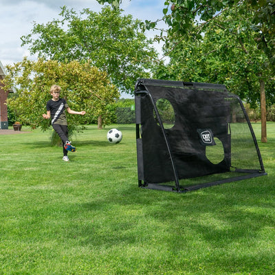 EXIT | Hochwertige Fussballtore aus Stahl - Enthält eine Trainingswand und EIN stabiles Verankerungs