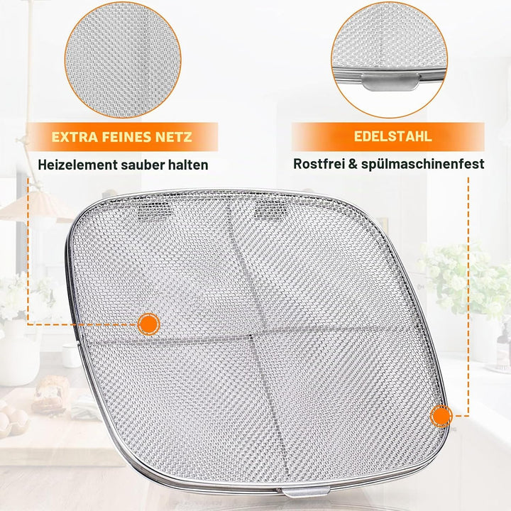 Edelstahl Splatter Schild für Ninja Foodi AG301, Luftfräter Ersatzteile Zubehör Feine Mesh Splatter