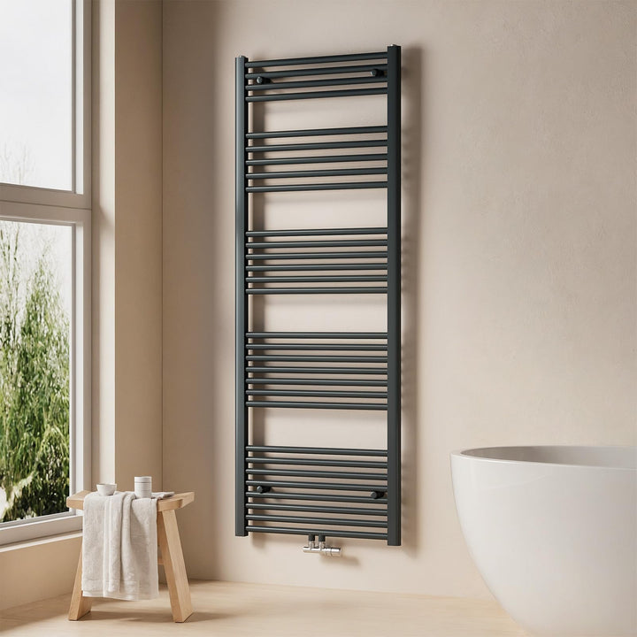 EMKE Handtuchheizkörper 1600x600 mm, Badheizkörper Handtuchhalter Mittelanschluss Handtuchwärmer Han