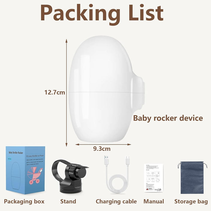 Kinderwagenschaukler, Wiederaufladbar Kinderwagen Wackler Schlafhilfe Für Baby, 5 Einstellbare Schau