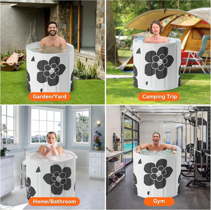 Black bathtub Tragbare klappbare Badewanne, Freistehende Badewannen für Erwachsene, Eis- und Heissba