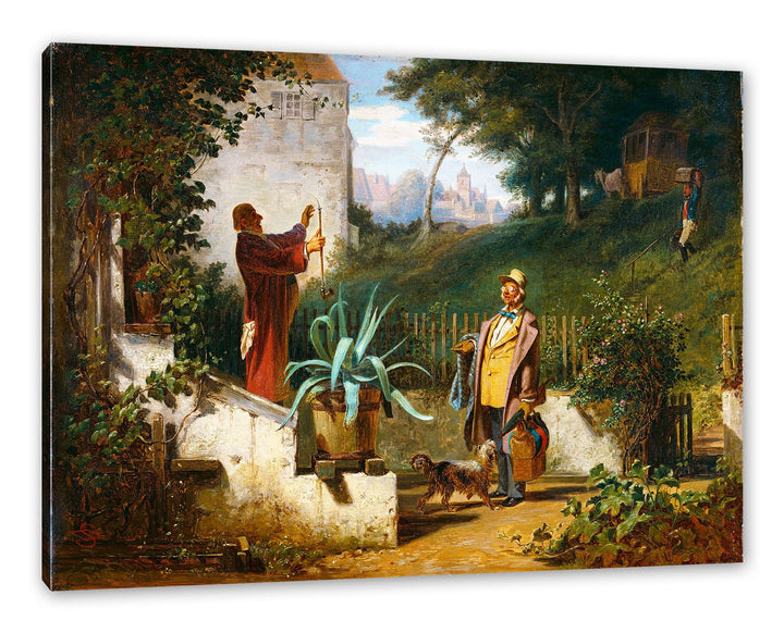 Generisch Carl Spitzweg - Jugendfreunde als Leinwandbild / Grösse: 100x70 cm / Wandbild / Kunstdruck