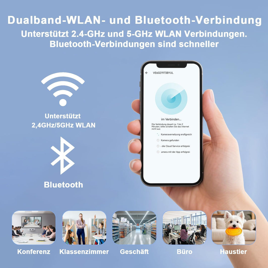 FJJVFF Mini Kamera-4K HD Kleine Kamera-WLAN Mini-Kamera Live Übertragung Handy APP, WiFi Camera mit
