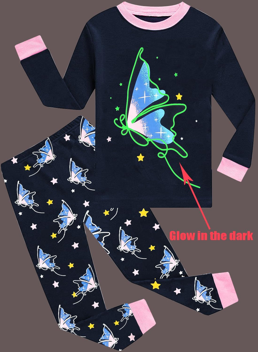 EULLA Kinder Mädchen Schlafanzüge Winter Pyjama Set Einhorn Meerjungfrau Schmetterling Marienkäfer G