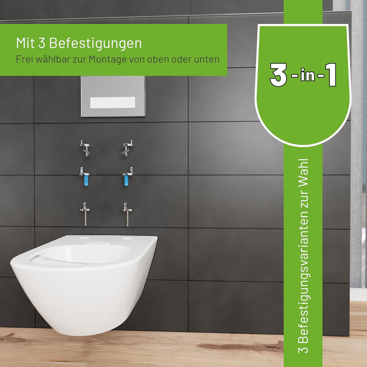 LUVETT® WC-Sitz D600 D-Form Weiss mit Absenkautomatik SoftClose, EasyClean (abnehmbar), Duroplast, e