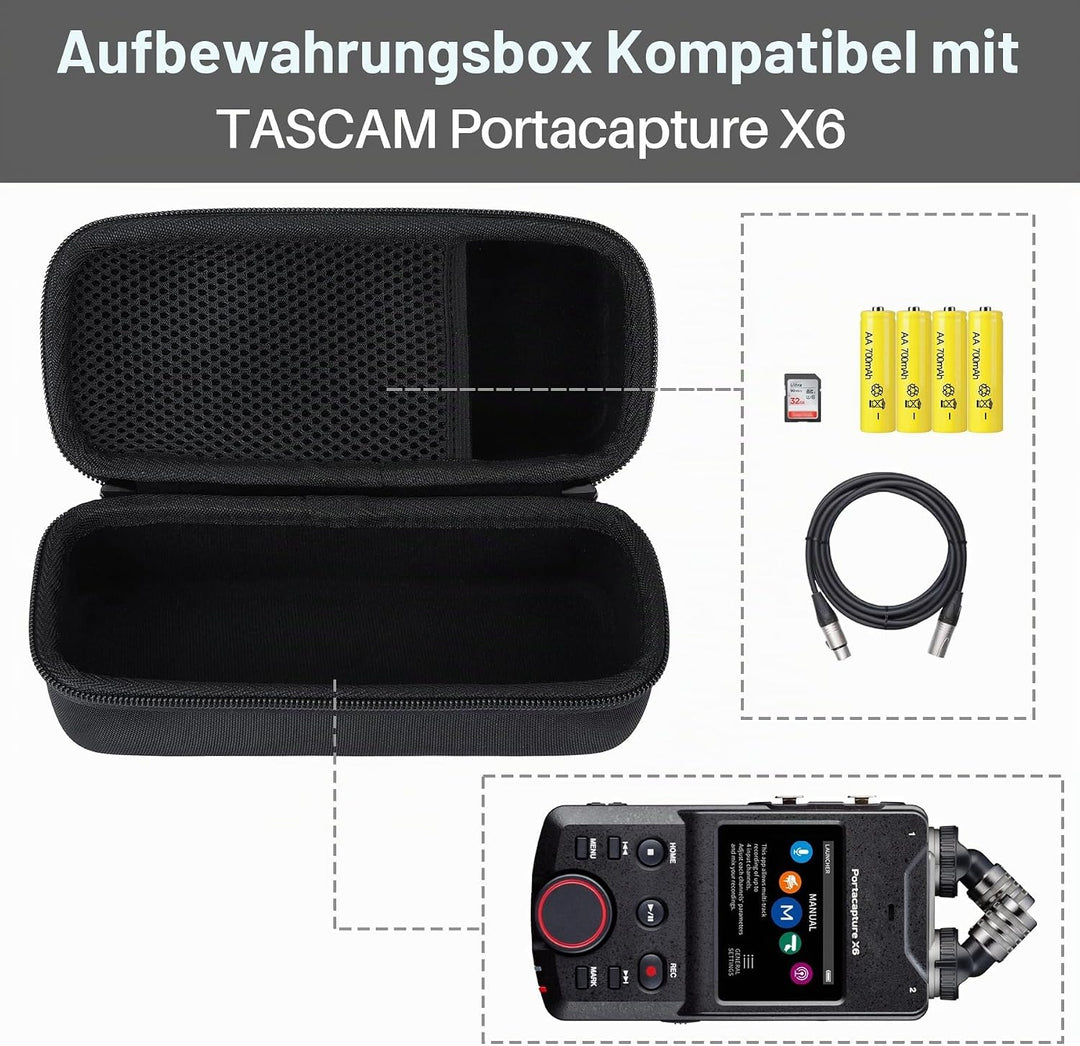 Hart Schutz Hülle Etui Tasche für Tascam Portacapture X6 Hochauflösender Handheld Mehrspurrecorder f