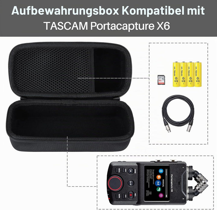 Hart Schutz Hülle Etui Tasche für Tascam Portacapture X6 Hochauflösender Handheld Mehrspurrecorder f