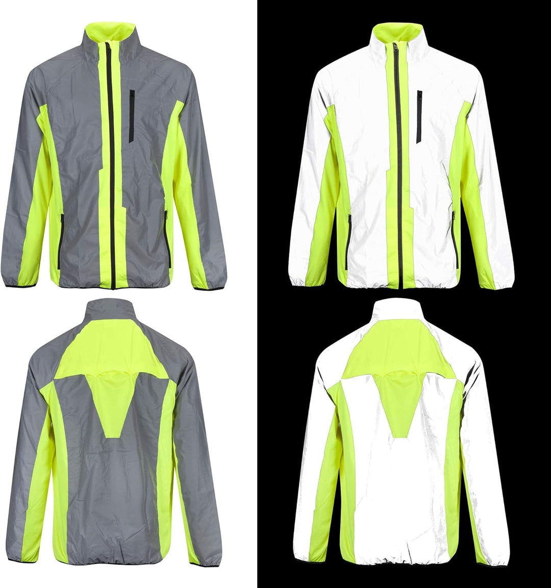 BTR Reflektierende Laufjacke und Fahrradjacke Herren mit Reflektor M Gelb, M Gelb