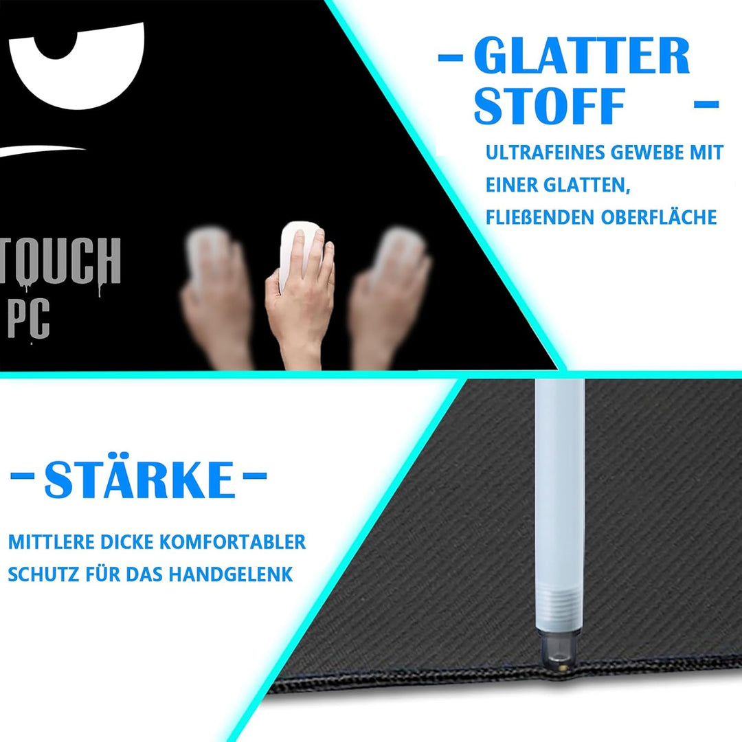 Gaming Mauspad - Mousepad 900 x 400 × 3 MM - XXL Mousepad gross mit Motiv Rutschfestem Gummiboden, v